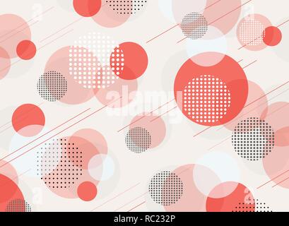 Abstrakte lebende Koralle Farbe geometrische Muster Hintergrund, entwerfen als die Farbe des Jahres 2019 living Coral Pink Konzept. Vector EPS 10. Stock Vektor