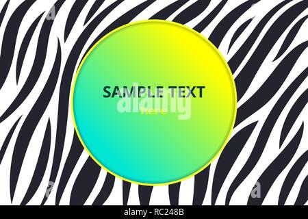 Zebra print design concept paper Cut vector Template mit Zebramuster und runden Platz für Text kopieren Stock Vektor