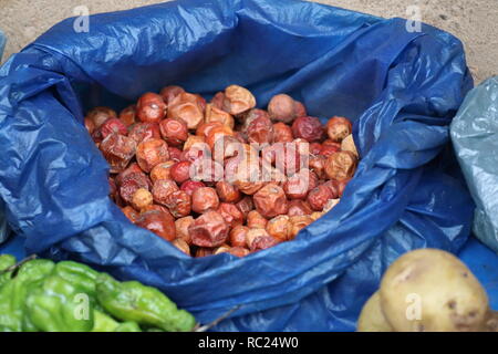 Jujubes in einem Markt, in Fianarantsoa, Madagaskar verkauft Stockfoto