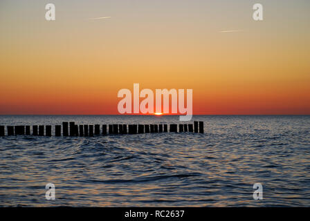 Ostsee am Abend in Kühlungsborn, Deutschland Stockfoto