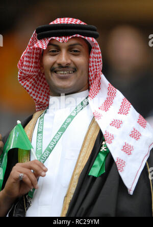 Volksparkstadion Hamburg Deutschland 19.06.2006, FIFA WM 2006, Saudi-Arabien vs Ukraine - - - Ventilator Saudi-Arabien Stockfoto