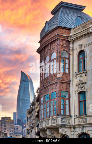 Straße in Icheri Sheher, Baku Aserbaidschan Stockfoto