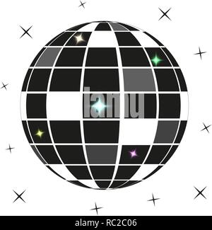 Disco ball-Symbol. Disco Kugel party Konzept symbol Design. Lager - Vector Abbildung kann für Web eps 10 verwendet werden. Stock Vektor