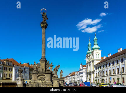 Mariensäule auf Velke Namesti Platz, Hradec Kralove Tschechische Republik Stockfoto