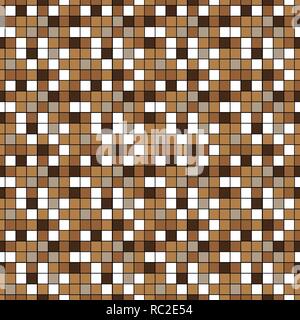Beige und Braun keramische Fliese Mosaik. Vektor nahtlose Muster