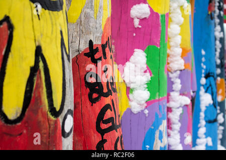 Farbenfrohe abstrakte cartoon Hintergrund. Helle, lebendige Farben. Stockfoto