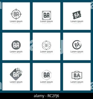 Satz von Buchstaben Logo. Erste BA-Logo Vorlage Vektor Design Stock Vektor