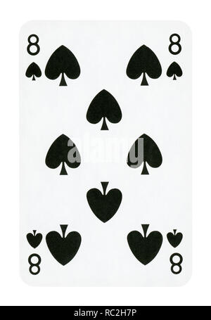 Acht der Spaten Playing Card - isoliert auf weißem (clipping path enthalten) Stockfoto