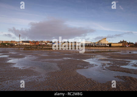 Abenddämmerung am Strand von Hunstanton in Norfolk, England, Großbritannien Stockfoto