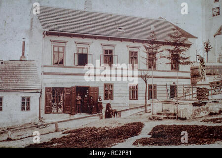 'Die alte Heimat' - Döllersheim, Waldviertel. Die Ausbildung Bereich Allentsteig unter Adolf Hitler erbaut wurde. 1938-1940 Alle 40 Dörfer wurden umgesiedelt. Stockfoto