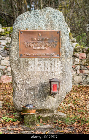'Die alte Heimat' - Döllersheim, Waldviertel. Die Ausbildung Bereich Allentsteig unter Adolf Hitler erbaut wurde. 1938-1940 Alle 40 Dörfer wurden umgesiedelt. Stockfoto