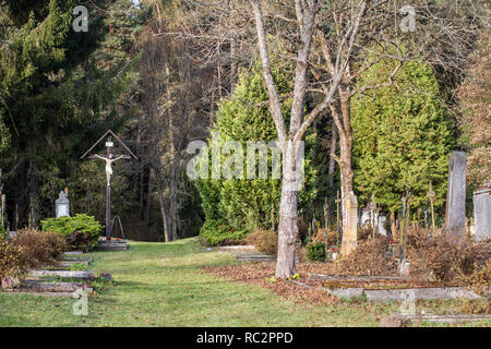 'Die alte Heimat' - Döllersheim, Waldviertel. Die Ausbildung Bereich Allentsteig unter Adolf Hitler erbaut wurde. 1938-1940 Alle 40 Dörfer wurden umgesiedelt. Stockfoto