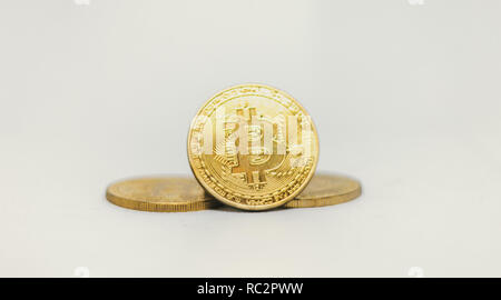 Cryptocurrency Symbol, Bitcoins, digitale Währung Stockfoto
