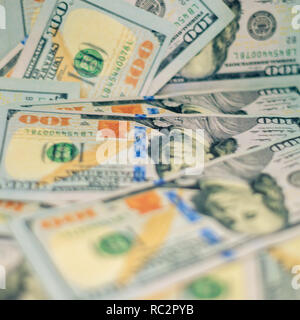US-Dollar hundert Dollar bill Hintergrund Stockfoto