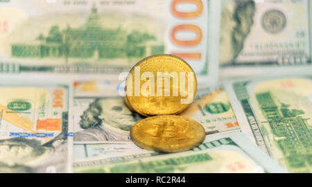 Bitcoin und cryptocurrency Wert Stockfoto
