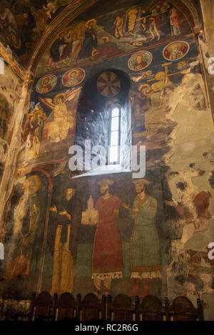SAPARA KLOSTER, Georgien - 26. SEPTEMBER 2018: alte Fresken an der Wand der St. Saba Church in Sapara Kloster Stockfoto