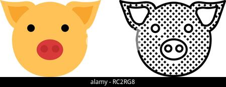 Schwein Icon Set, pet-Symbol, Vector Illustration Stock Vektor