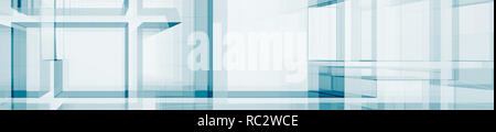 Abstrakt Blau Architektur 3D-Rendering Stockfoto