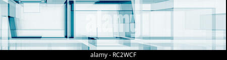 Abstrakt Blau Architektur 3D-Rendering Stockfoto