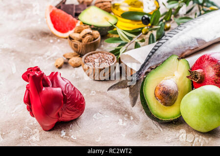 Auswahl der Nahrung für gesundes Herz Stockfoto