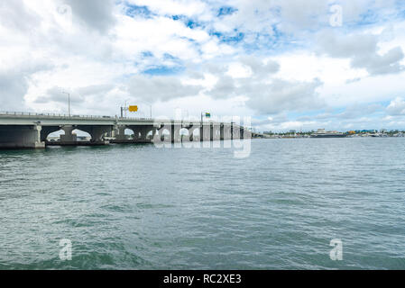 Miami, USA - May 10, 2018: Blick auf Miami City vom Museum Park Stockfoto