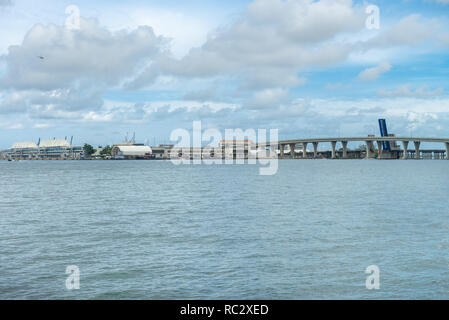 Miami, USA - May 10, 2018: Blick auf Miami City vom Museum Park Stockfoto