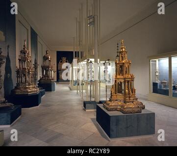 SALA DE EXPOSICION DE ORFEBRERIA. Lage: das Museo DE BELLAS ARTES - CONVENTO DE LA MERCED CALZAD. Sevilla. Sevilla. Spanien. Stockfoto