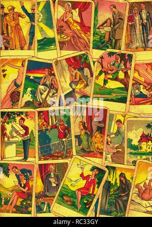 Vintage Tarot-Karten. Fortunetelling mit einer der beliebtesten okkulten Tarot-Karten. Mystische Karten. Stockfoto