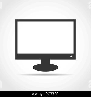 Schwarz, in flacher Ausführung. Einfacher monitor Symbol. Vector Illustration. Stock Vektor