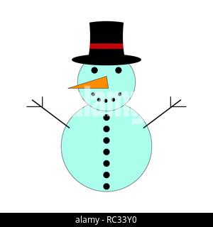 Schneemann Symbol Winter isoliert. Vector Illustration. Schneemann Symbol in flacher Bauweise Stock Vektor