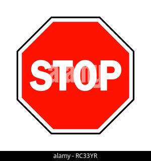 STOP-Schild. Vector Illustration. Rote Ampel stoppen Stock Vektor