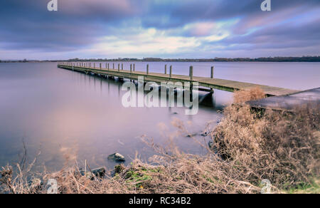 Lange Belichtung und Sunrise Lough Neagh Nordirland Stockfoto