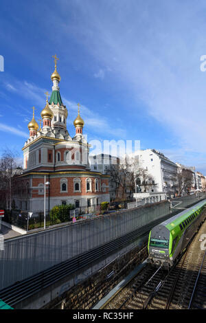 Wien, Wien: Russisch-orthodoxe Kathedrale, Zug Katze im 03. Landstraße, Wien, Österreich Stockfoto