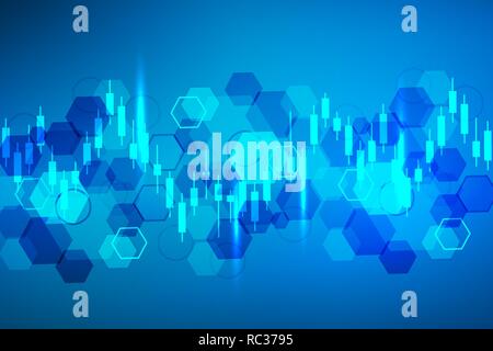 Börse oder forex trading Graph. Diagramm in Finanzmarkt Vector Illustration abstrakt Finanzen Hintergrund Stock Vektor