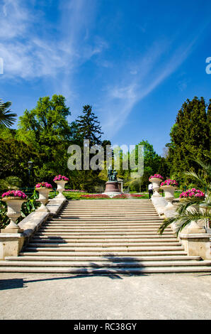 Denkmal zu Ehren des großen österreichischen Komponisten Lanner und Strauß in Baden bei Wien. Österreich Stockfoto