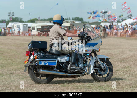 80 s American Kawasaki Polizei Motorrad an Preston Steam Rally, Kent, England Stockfoto