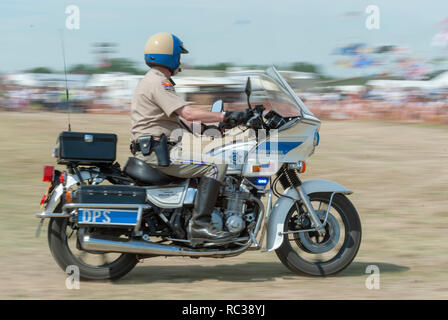 80 s American Kawasaki Polizei Motorrad an Preston Steam Rally, Kent, England Stockfoto