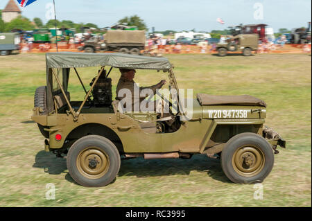 Restaurierte Willys Jeep der US-Armee in Preston Steam Rally Stockfoto