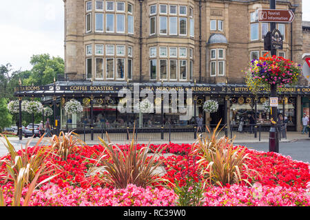 Betty's Tea Rooms, die Parliament Street, Montpellier Viertel, Harrogate, North Yorkshire, England, Großbritannien Stockfoto