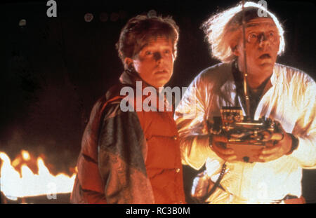 Original Film Titel: ZURÜCK IN DIE ZUKUNFT. Englischer Titel: ZURÜCK IN DIE ZUKUNFT. Jahr: 1985. Regie: Robert Zemeckis. Stars: Christopher Lloyd und Michael J. FOX. Credit: AMBLIN/Universal/Album Stockfoto