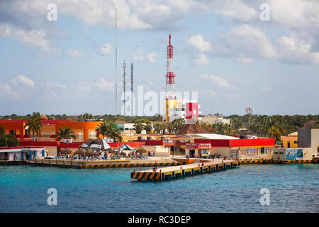 Beach Bar auf Cozumel Pier Stockfoto