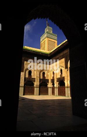 Medrese Bou Inania (S. XIV). Fes. Marruecos. Magreb. Afrika. Stockfoto