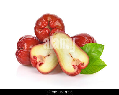 Rose Apple auf weißem Hintergrund Stockfoto