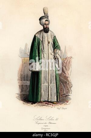 Selim III (1761-1808), sultán del imperio otomano, hijo de Mustafa II. Grabado de 1870. Stockfoto