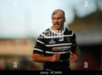 Wakefeild, West Yorkshire, UK. 13. Januar 2019. Die Mobile Rakete Stadium, Belle Vue, Wakefield, West Yorkshire, UK, 13. Januar 2019 Danny Houghton von Hull FC s Während Danny Kirmond und Danny Washbrook's Testimonial match Befestigung gegen Wakefield Trinity. Credit: Touchlinepics/Alamy Live News Credit: Stephen Gaunt/Alamy leben Nachrichten Stockfoto