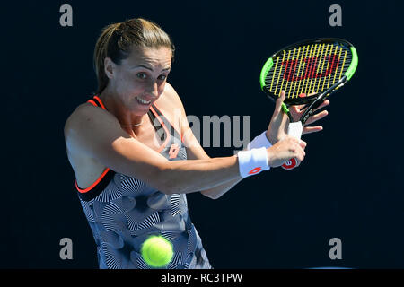 Melbourne, Australien. 14. Jan 2019. 31 samen Petra Martic in Aktion in der ersten Runde gegen Heather Watson am ersten Tag der Australian Open 2019 Grand Slam Tennis Turnier in Melbourne, Australien. Martic gewonnen 61 62. Sydney Low/Cal Sport Media Credit: Cal Sport Media/Alamy leben Nachrichten Stockfoto