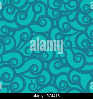 Blau Grün Hintergrund mit gewelltem Muster Ornament. Vector Hintergrund Illustration für Karten, flayers und Wallpaper. Stock Vektor