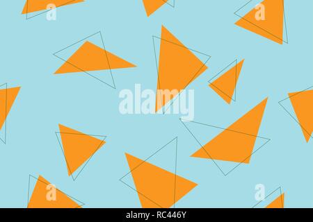Nahtlose abstrakt Hintergrund Muster mit Dreieck Formen in den blauen und orangen Farben. Moderne und spielerische vector Art. Stock Vektor
