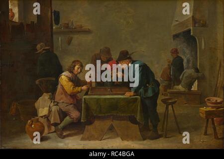 Backgammon Spieler. Museum: National Gallery, London. Autor: Teniers D.J., David. Stockfoto