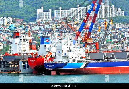 Werft, Busan, Südkorea Stockfoto